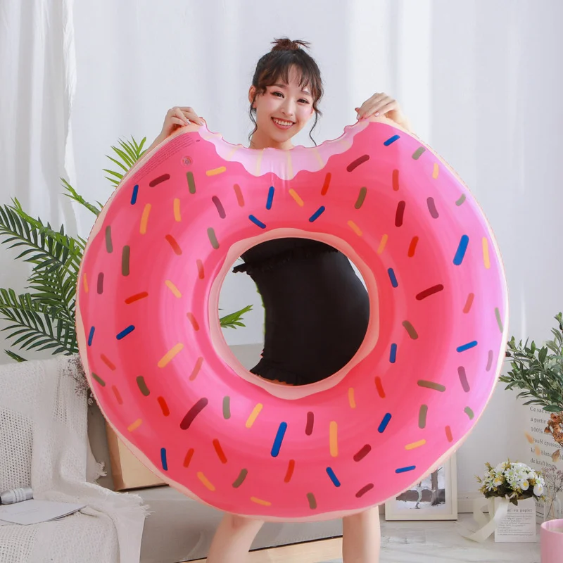 

60CM Inflatable Donut Swimming Ring Giant Pool Float Toy Circle Beach Sea Party Mattress Water Adult Kid