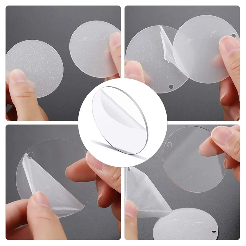 150 Pcs 2 Inches Acrylic Transparent Discs and Key Chains Set, Clear Blank Acrylic Discs Round Keychain for DIY Projects