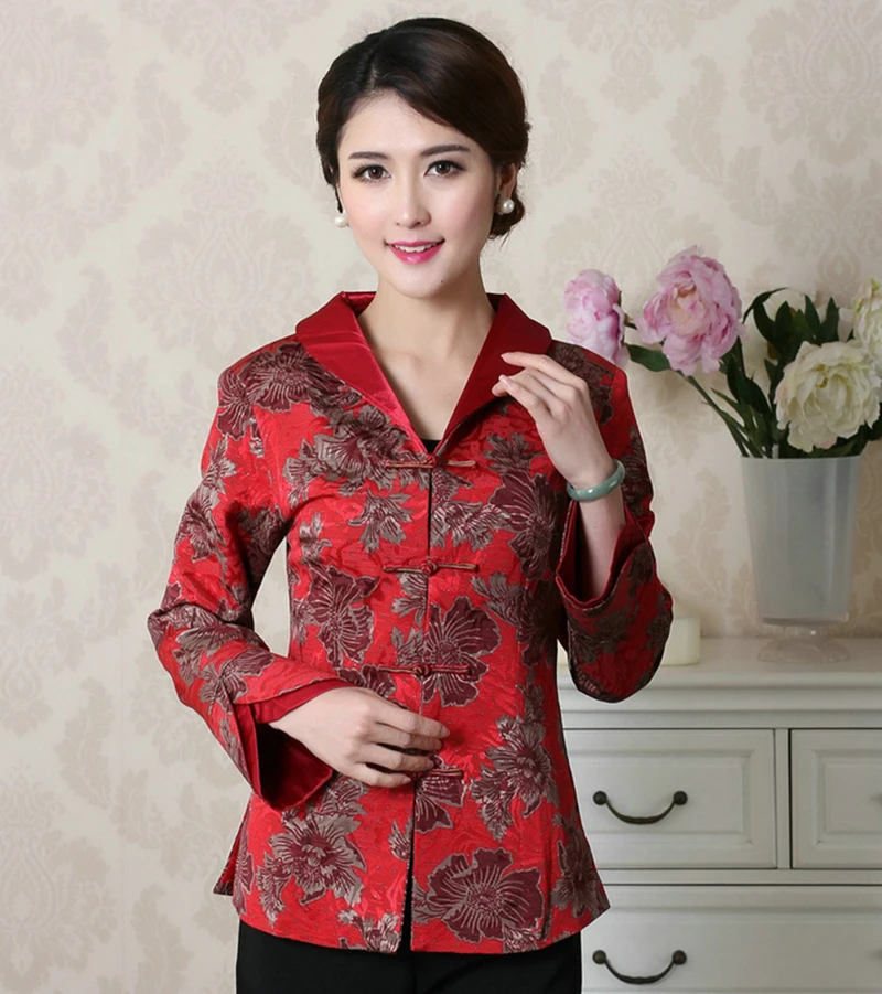 Китайская куртка для среднего и пожилого возраста костюм Тан женщин с длинными