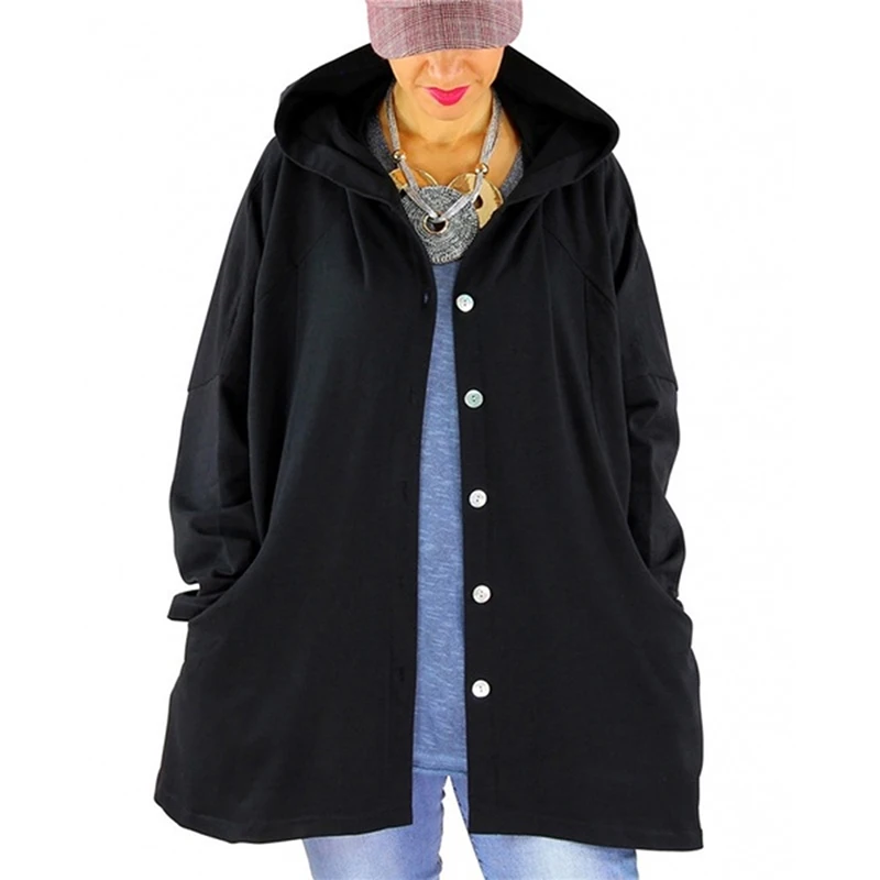 Осенняя весенняя одежда оверсайз Женские повседневные пальто с капюшоном