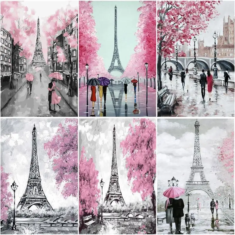 

CHENISTORY 60x75cm Frame Painting By Numbers Tower Scenery Picture By Numbers Acrylic Paint On Canvas Home Decors Artcraft
