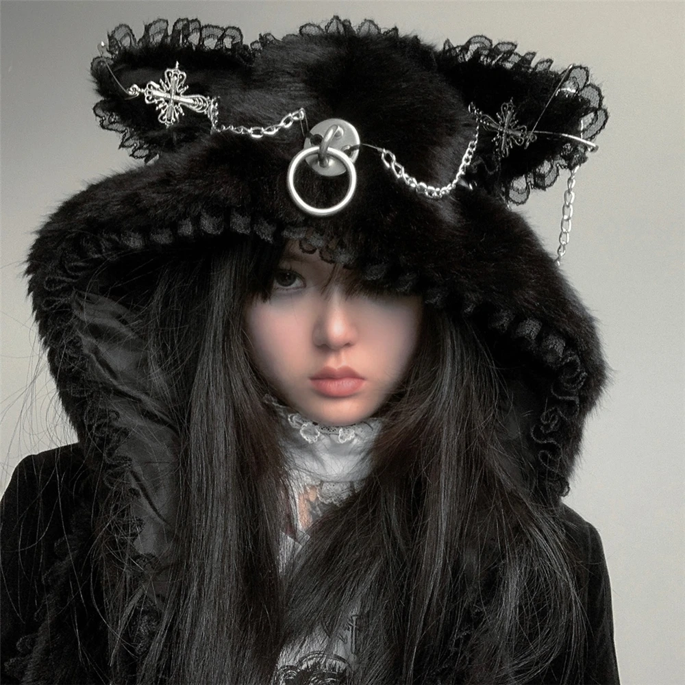 

Fashion Street Punk Cute Cat Ear Hat Christmas Scarf Hat One Headwear Girl