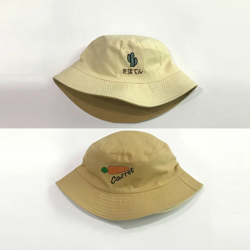 Летние 2019 двойные шапки с вышивкой фруктов для мальчиков и девочек Модная