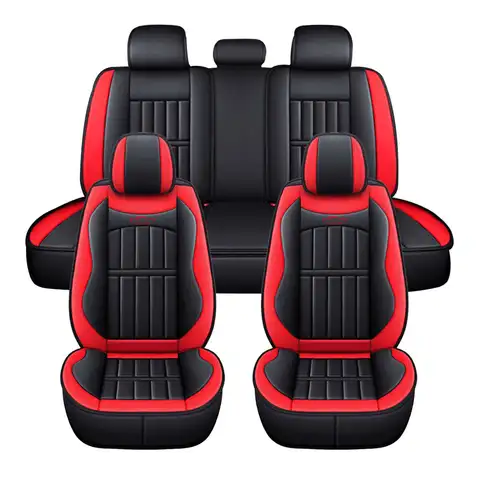 Чехлы для 5-местных автомобильных сидений, 11 шт., Защитные чехлы для сидений класса люкс из искусственной кожи, полный комплект для внедорожника, грузовика