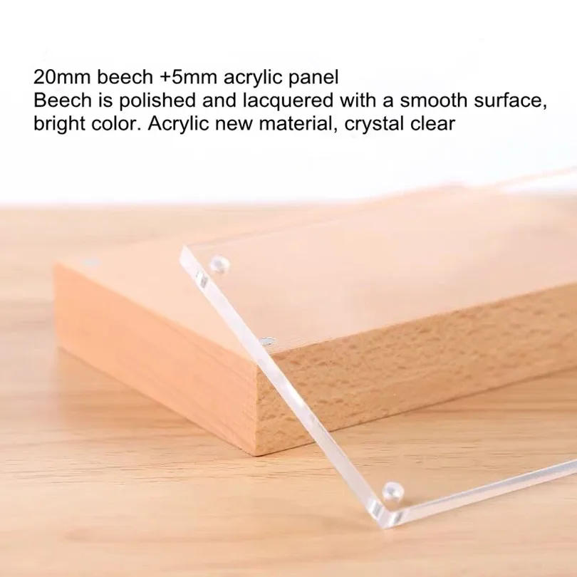 100*70 мм акриловая пластина с деревянным основанием витрины ценники вставка
