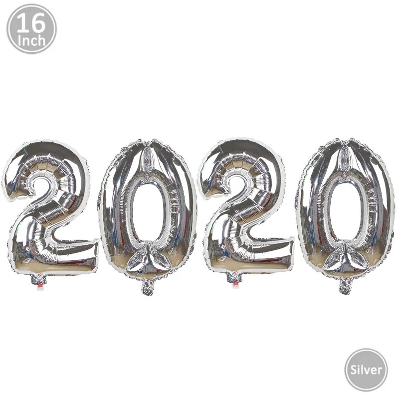 Silver 2020 Balloon Счастливый год фольгированные воздушные шарики с буквами и цифрами рождественские украшения для дома вечерние воздушные шары из розового золота новогодний декор - Цвет: Silver 2020 Balloon