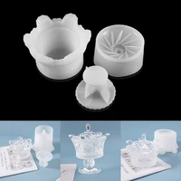 crown cup shape silicone mold jewelry accessories storage box epoxy resin mold for diy table decor handmade crafts making tool