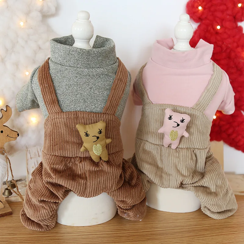 Вельветовое украшение из лисы теплая одежда для домашних животных с четырьмя