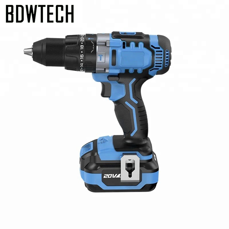 Bodewtech BT372 Электрическая отвертка аккумуляторная ударная дрель 20-вольт постоянного тока литий-ионный Батарея 1/2-дюймов 2-Скорость бесплатного возврата