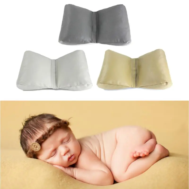 

PU Leather Newborn Photography Props Cycle Wedge Shaped Pillow Baby Photo Prop Backdrop Basket Stuffer 3 Colors
