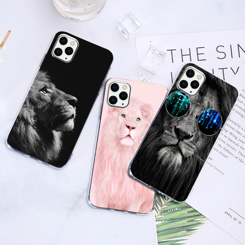 Чехол KISSCASE Lion с животными для iPhone 11 Pro XR XS MAX 6 6S 7 8 Plus X 10 мягкая задняя крышка из ТПУ