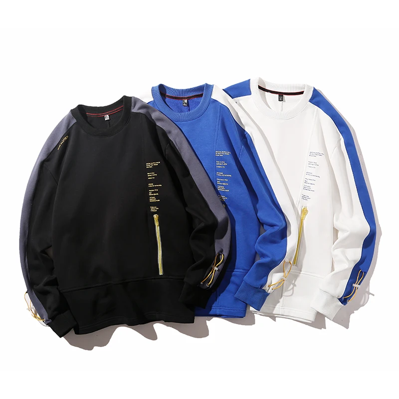 2020 толстовки для мужчин с лентами и круглым вырезом уличный пуловер Толстовка