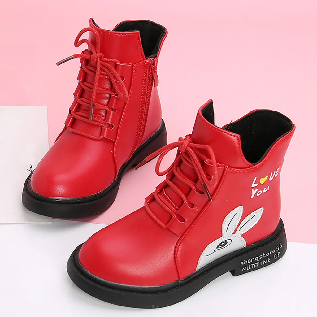 winter boots Children Baby toddler girl boots princess Cartoon Shoes Leather Winter Cotton Warm winter boots kids#Y3