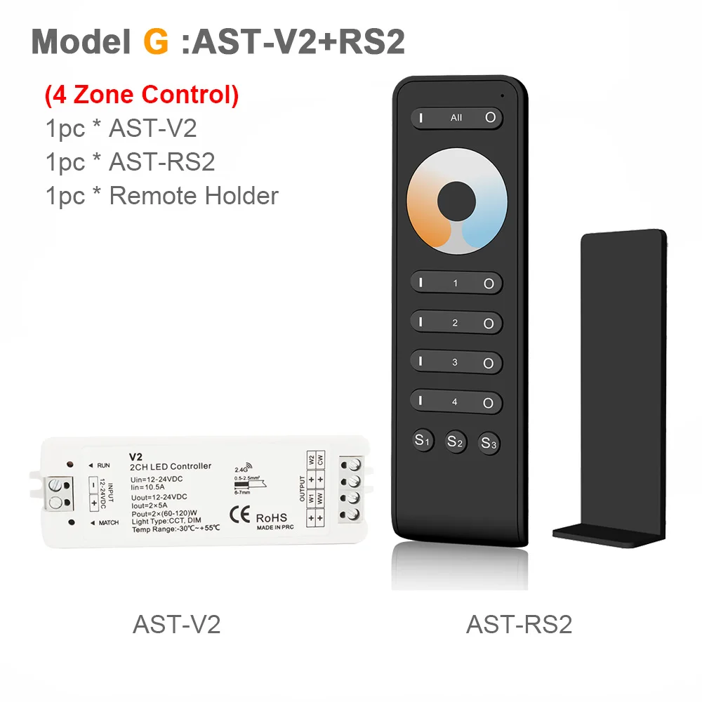 Model G CCT светодиодный контроллер 12 В 24 В 2CH 10A RF 2,4G беспроводной пульт дистанционного управления 12 вольт WW CW умный Wi-Fi затемнитель контроллер для двойной белый Одиночный цвет CT светодиодные полосы света - Color: Model G