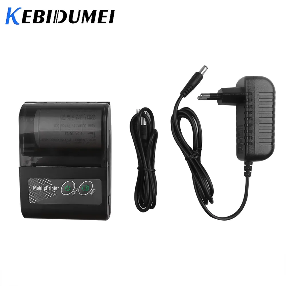 Миниатюрный портативный термопринтер kebidumei для штрих-кодов беспроводной Bluetooth