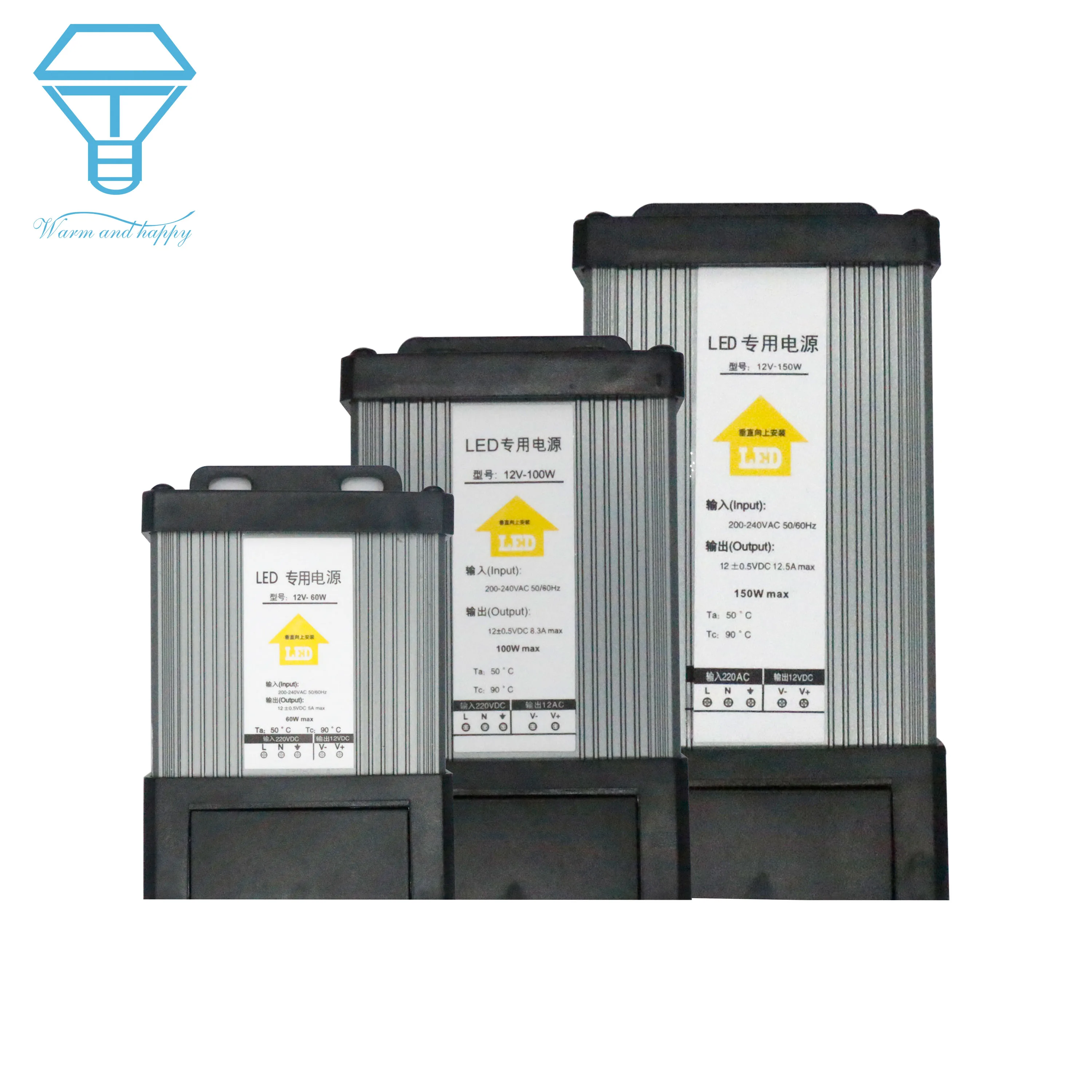 

DC12V transformer60W/100W/150W/200W waterproof switching power supply LED driver safety outdoor engineering lighting transformer