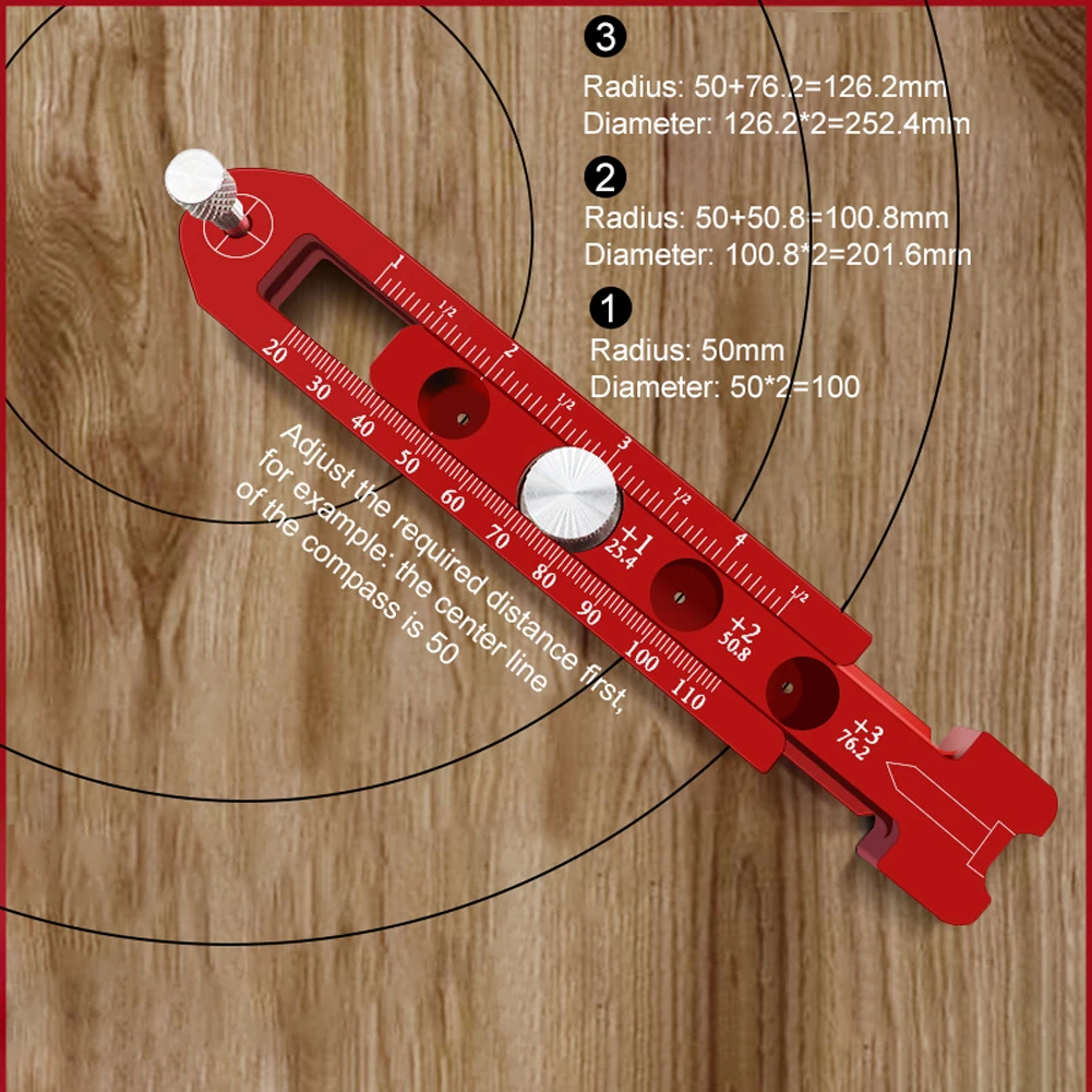 

Portable Aluminum Alloy Distance Adjustable Woodworking Drawing Compasses Engineering Decoration Design Drawing Compasses