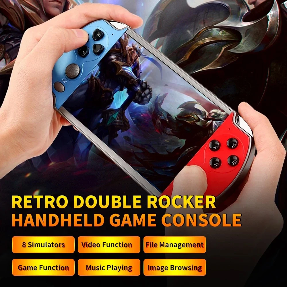 

Retro Handheld Game Console Portable Double Rocker HD Screen 8G Memory Game Player with Simulator Support TF Card AV
