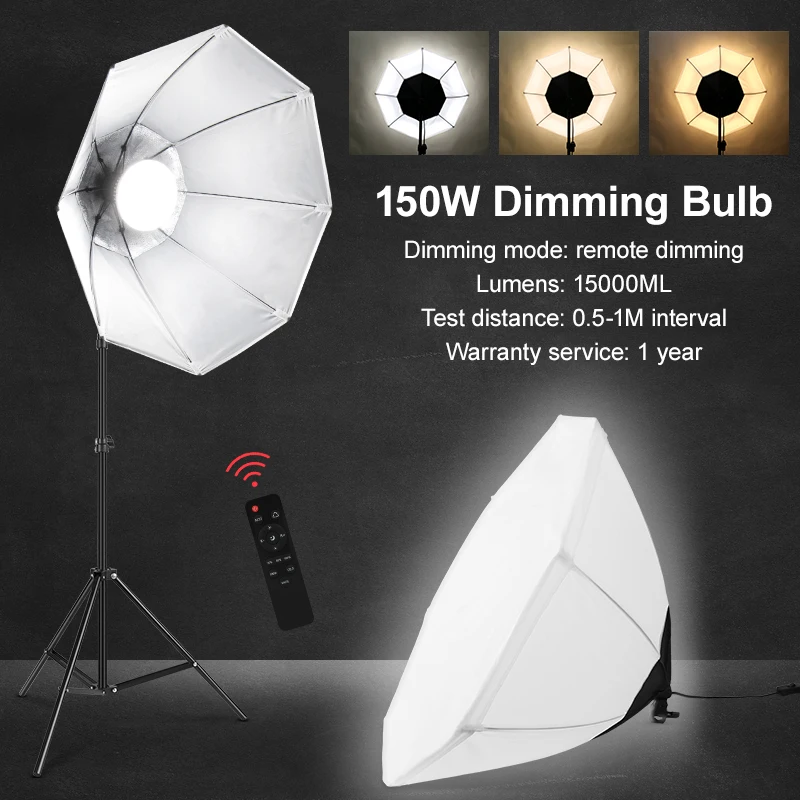 

Yizhestudio Dimmable Photographic Lighting with Stand 150W Selfie Light Professional Photo Lighting Box for Live Studio YouTube