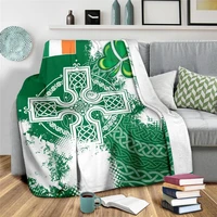 soft warm flannel blankets irish celtic cross printing quilt airplane travel portable winter throw blanket home decor