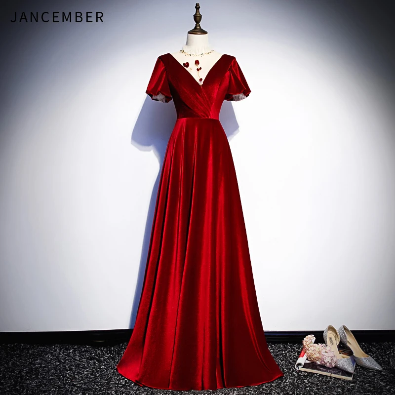 WLN18489 женское красное вечернее платье иллюзия высокий ворот на шнуровке сзади