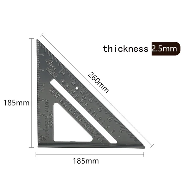7Inch Grey KINDLOV 7/12 дюймов треугольная угловая линейка треугольный измеритель угломер Trammel для деревообрабатывающие столярные ручные инструменты - Цвет: 7Inch Grey