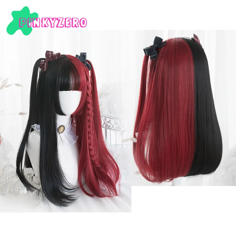 

Парик Лолита в стиле Харадзюку, прямая и кудрявая челка с бахромой для косплея, милые синтетические кавайные волосы для девушек, без шапочки...