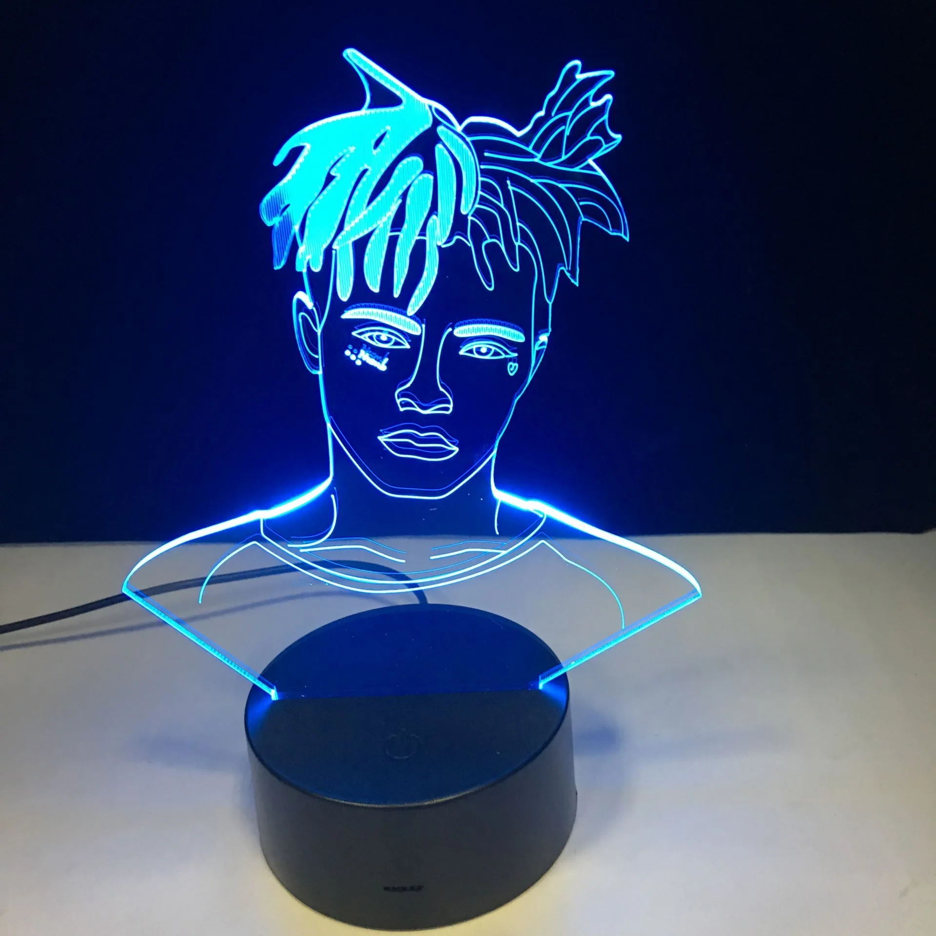 XXXTentacion известных реперские кепки 3D светодиодный светильник Иллюзия 7 цветов
