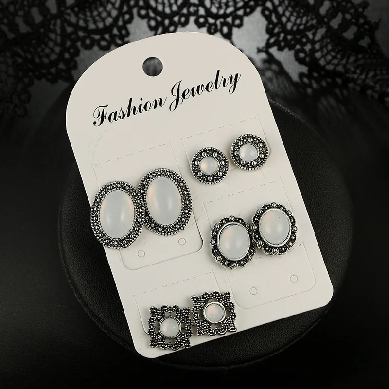 Простые элегантные серьги гвоздики в богемном стиле 4 шт./компл. Винтажные из