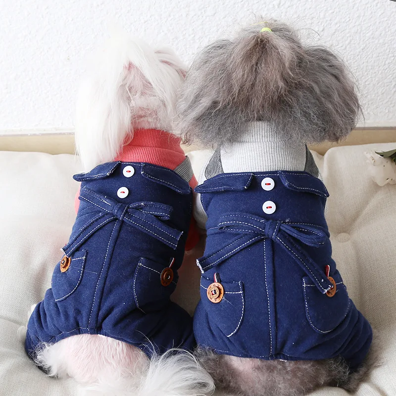 Denim Boy Dog Sweater Jumpsuit casual clothes Cat Puppy Coat Jacket Shirt Pants Autumn/Spring Apperal | Дом и сад