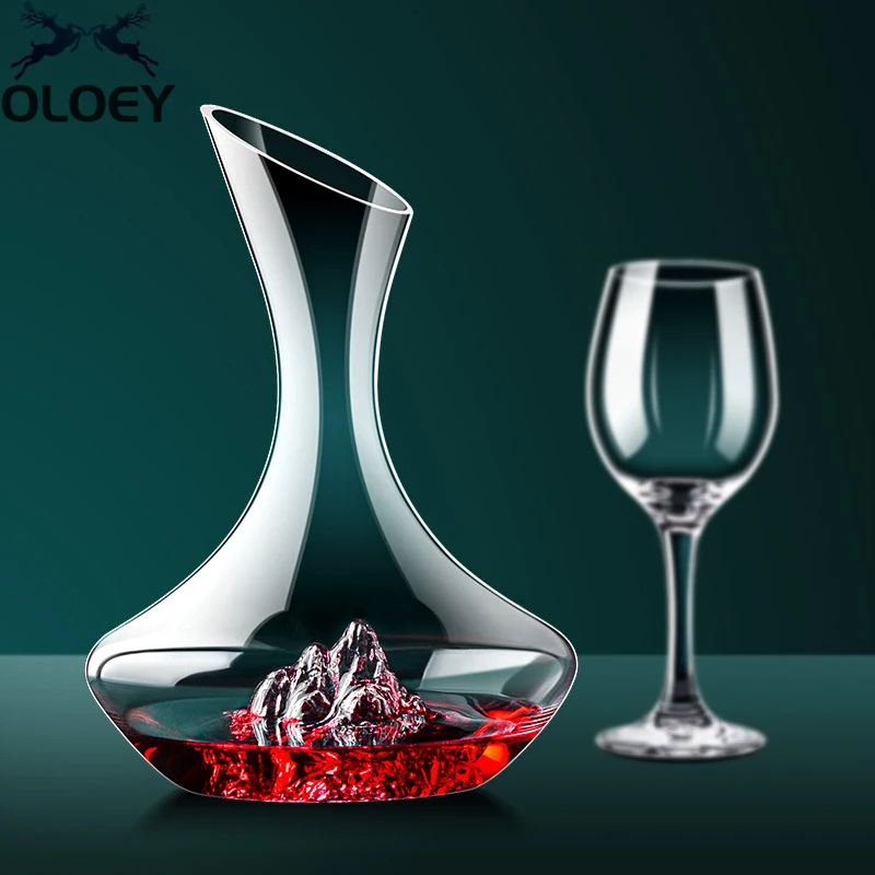 

Decanter Red Wine Glass Household Thickened Wine Utensils Hotel Luxury High End Wine Bottle Creative Iceberg Decanter 2000ml