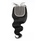 Оптовая продажа, светло-коричневые волнистые кружевные застежки, 4x1, средняя часть, 22 дюйма, бразильские волнистые волосы Remy