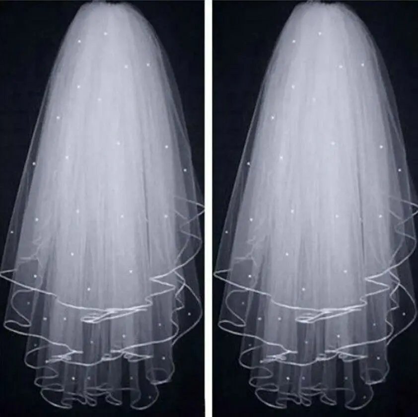 

New 3T White/ Ivory Pearl Wedding Bridal Veil With Comb 2022