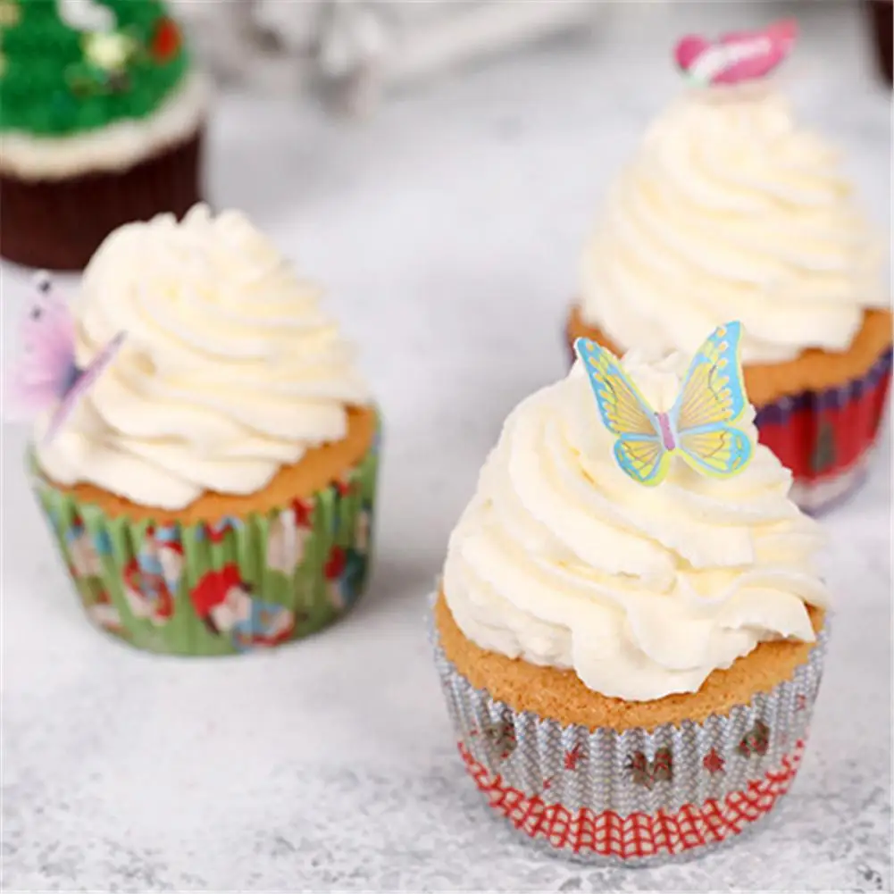 100 бабочка цветок Форма украшения для выпечки торта клейкий пищевого риса Бумага