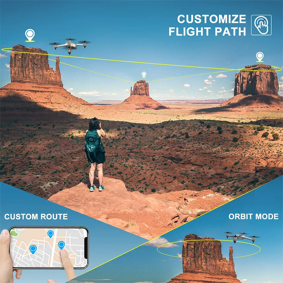 Potensic D80 FPV Дрон с 1080P 2K Камера 5G Wi Fi HD видео в режиме реального времени GPS