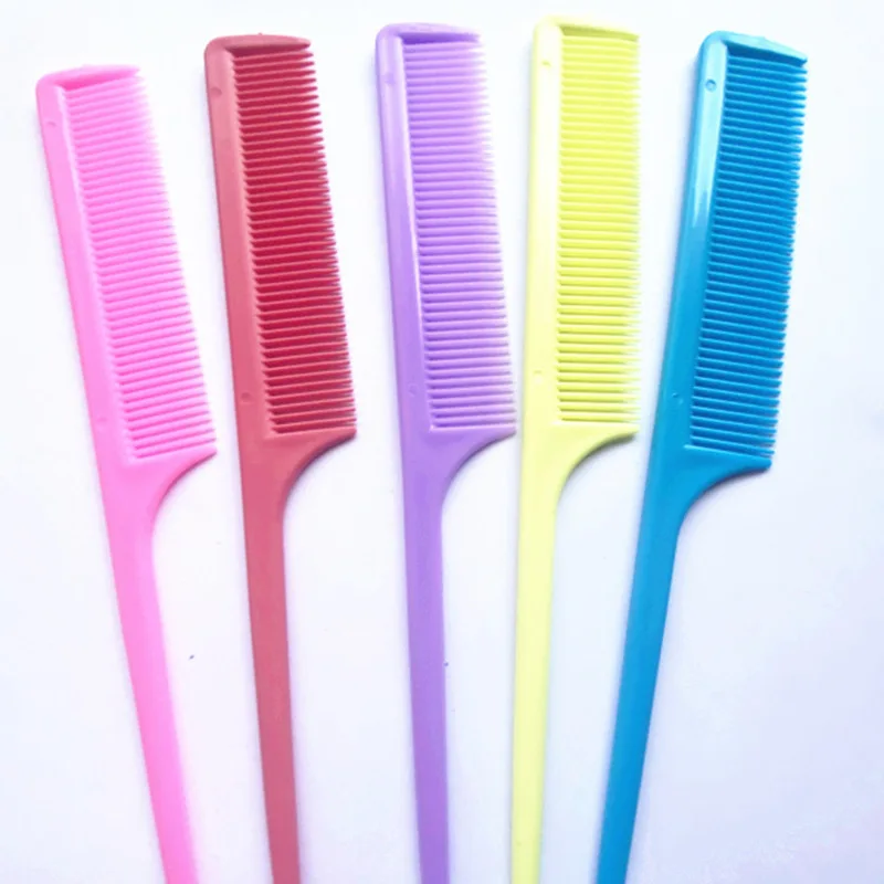 Пластиковая гребень для волос термостойкая с тонкими зубьями многоцветный