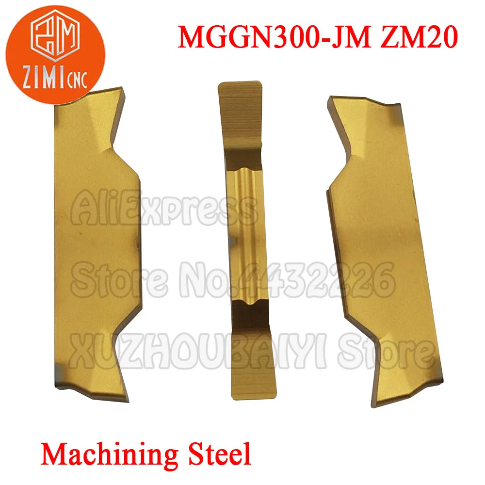 

10pcs MGGN300 JM MGGN300-JM ZM20 Carbide Grooving Inserts Slot MGGN Grooving Blade CNC Lathe Cutter Tool for Metal Grooving Tool