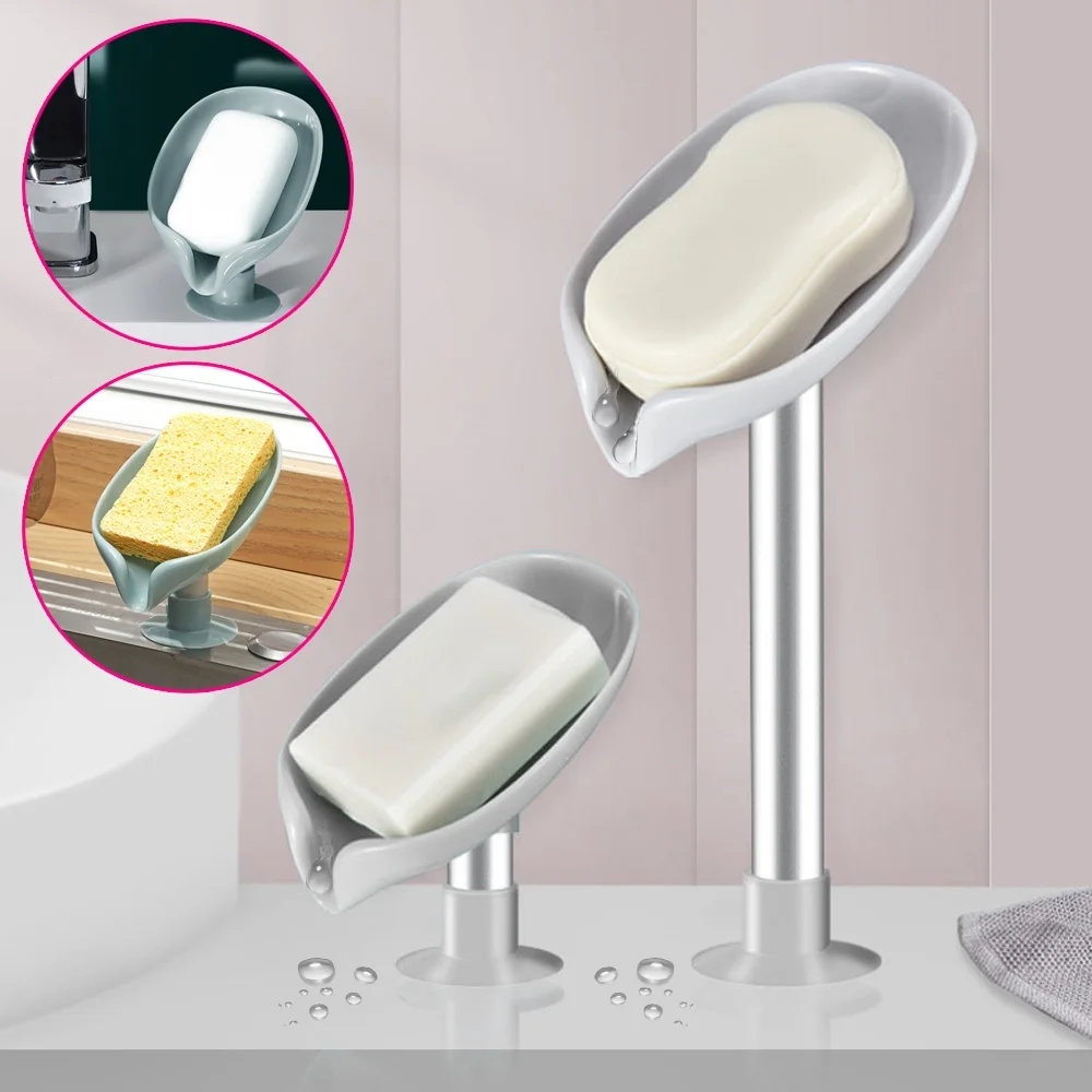 

Держатель для мыла в форме листа дренаж для мыла коробка для посуды с присоской для ванной комнаты душа губчатая тарелка для хранения подно...