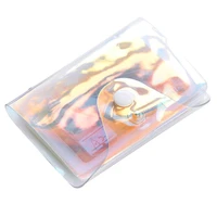 20pcs lot creative transparent cute card wallet bus card holders id case korea style bag square 20 screens card bag