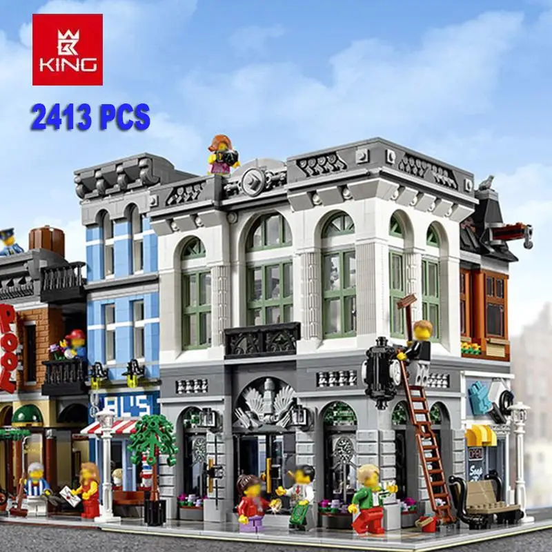 Кирпич банк город улица вид модель создатель Строительные блоки Набор кирпичей