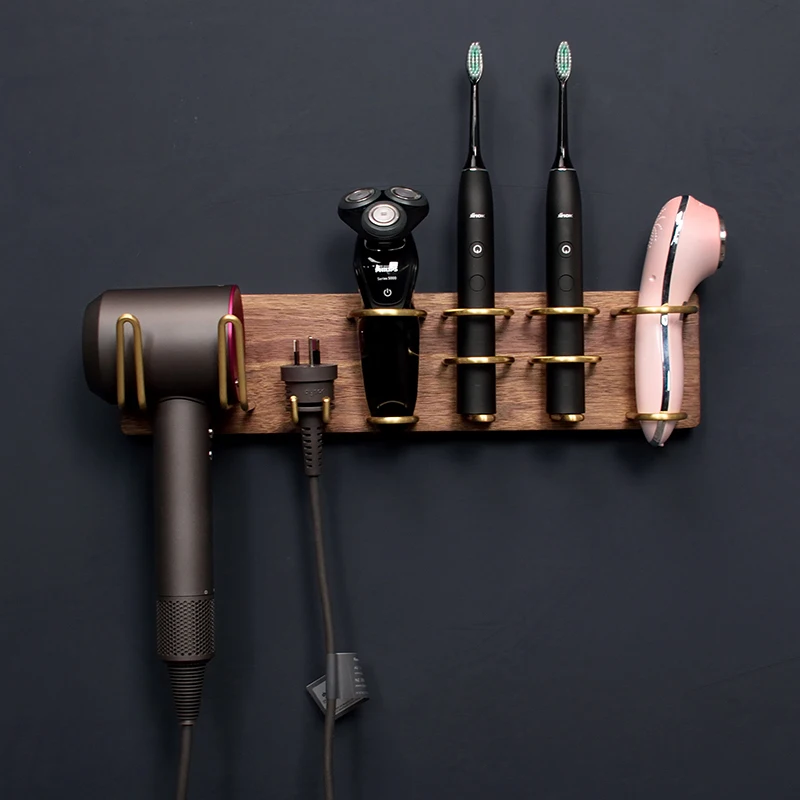 Твердая деревянная стойка для волос зубная щетка Настенная Ванная комната