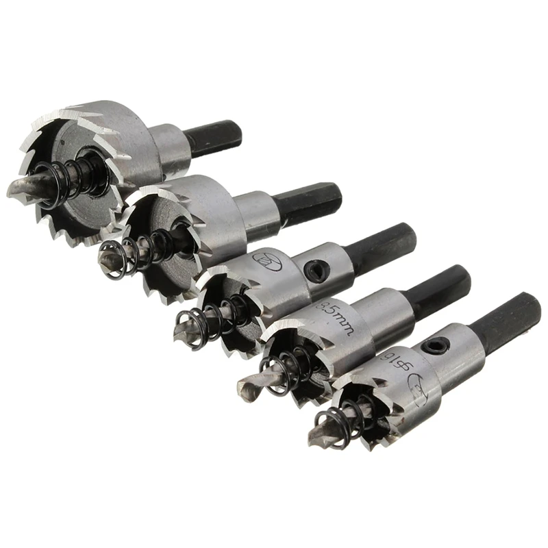 Высокое качество 5 шт. HSS Сверло отверстие пилы Набор из нержавеющей стали 16 30
