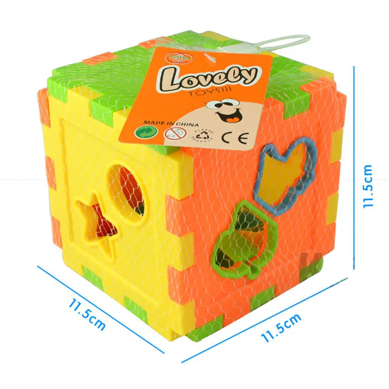 

Baby Educational Cube Intelligence Bricks Animal Geometric Shape Matching Blocks Sorting Box Plastic Baby Toys Building Blocks