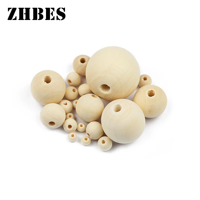 

5-30MM Natural Wooden Beads Round Ecofriendly Spacers Balls Loose Beads For Jewelry Making Bracelet Necklace Accessories