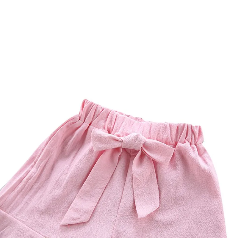 Летние костюмы для маленьких девочек повседневные футболки с расклешенными