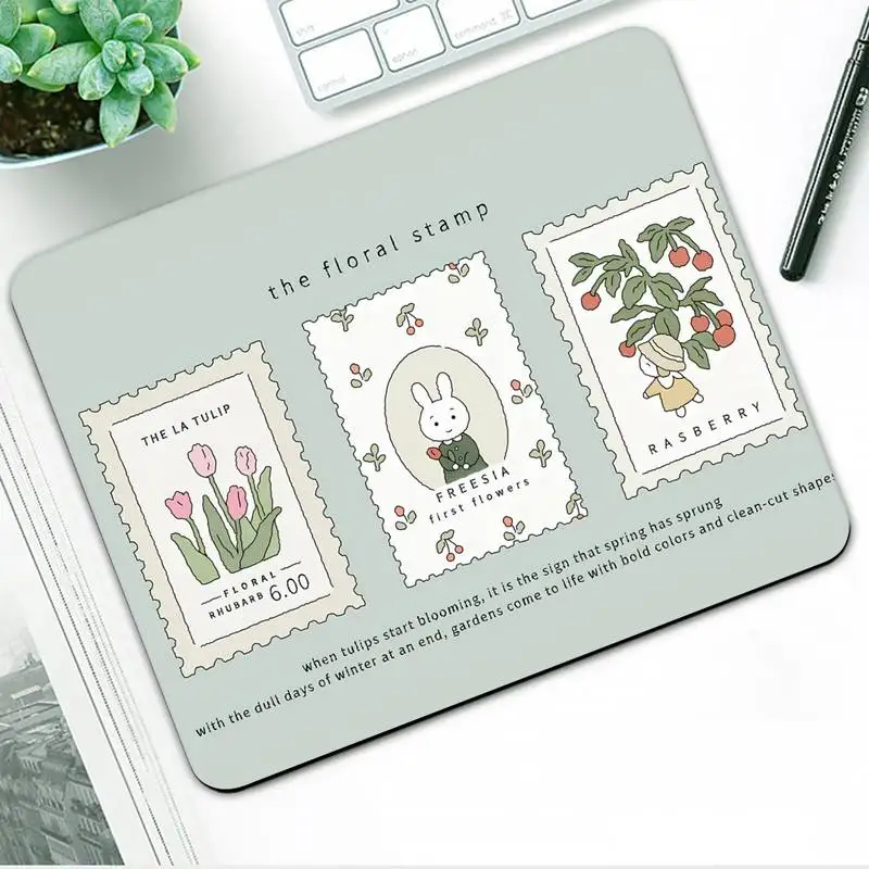 Green Plant White rabbit Office Mice Gamer Soft Mouse Pad table Rug PC Laptop Notebook Rubber Wholesale Mat | Компьютеры и офис