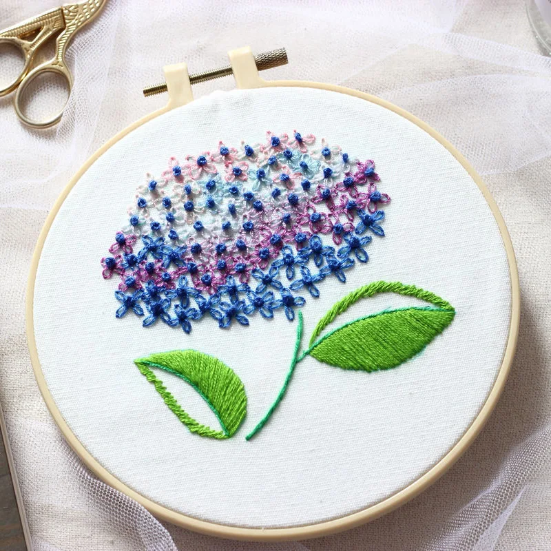 С цветочным принтом DIY Набор для вышивания обруч Рукоделие вышивки крестом игла