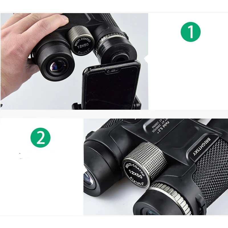 12x50 бинокль большой объектив мощный призма многослойный с зеленым покрытием