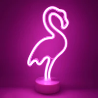 flamingo unicorn neon sign led night light lamp for home kids room decoration hawaii tropical party wedding decor christmas gift
