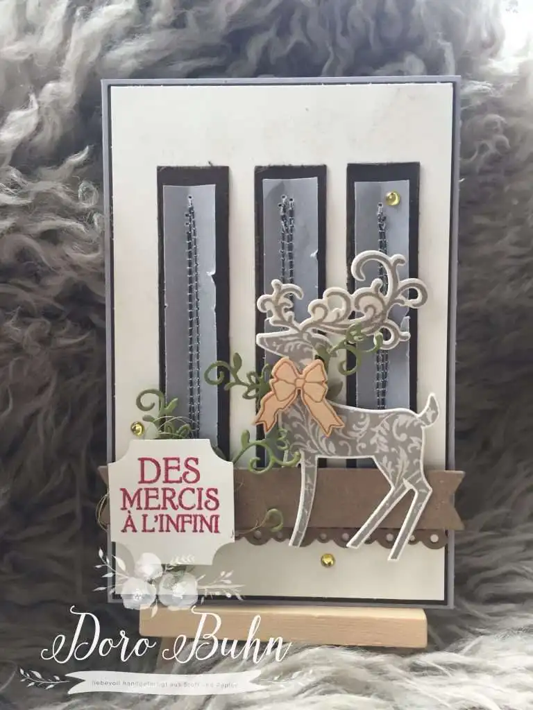 (Французский) Веселый Рождественский олень силиконовый штамп трафарет с